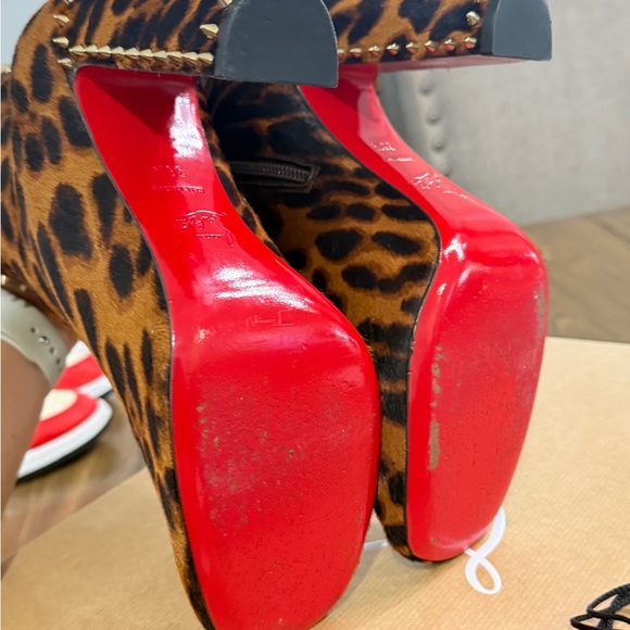 Christian Louboutin Brown and Black Ankle Boots - Picture 6 of 7